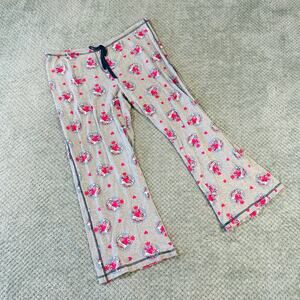Vintage cutie y2K Light Gray Low Rise Heart Print Comfy Cozy Pajama Pants L
